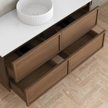 Cali 1200mm Walnut Wall Hung Vanity with Basin & Shaving Cabinet Package